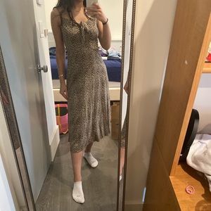 Anthropologie Long Double Slit Cami Cheetah/Leopard Dress